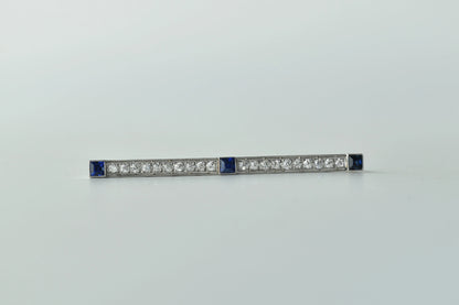 Art deco brooch with sapphires